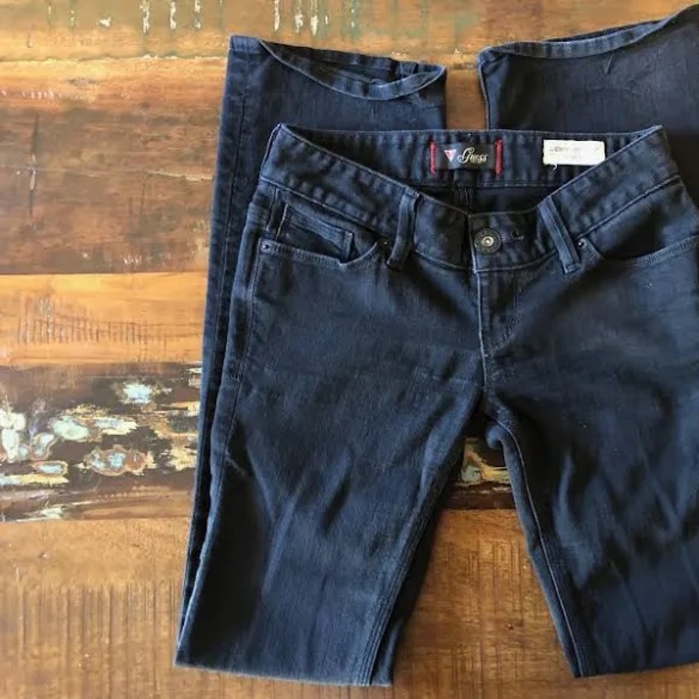 Guess Charcoal/Black Skinny Jeans- Sarah Fit, Ankle cuff. Great Used Condition - Picture 4 of 5